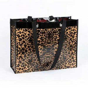 Collapsible Shiny PVC Leopard Print Tote